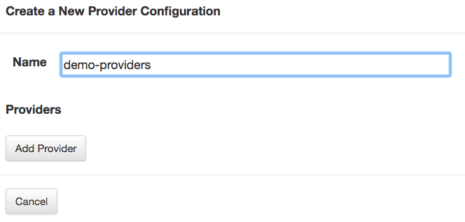 New Provider Configuration